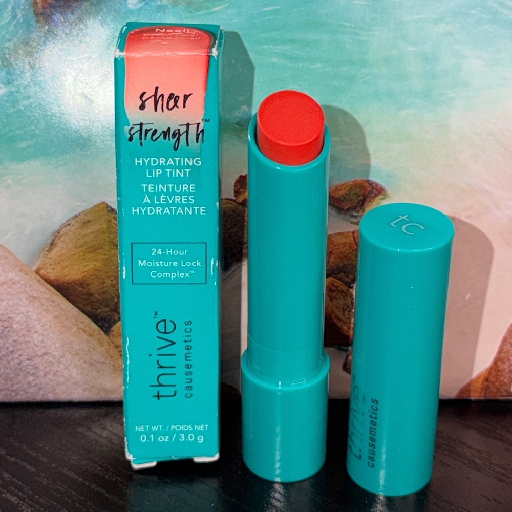 Thrive Causemetics Sheer Strength Hydrating Lip Tint Neeli Peach Coral 0.1oz NEW